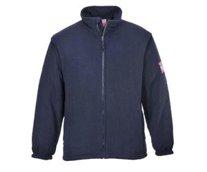 Portwest FR30 Modaflame Fleece FR Jacket Long Sleeve Drawstring Chin Guard | Navy, 2X Large, EN 61482-1-2 Class 1, EN ISO 11612, Elasticated Cuffs, Front Zip Opening, Interactive Zip, Secure Storage
