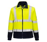 Portwest FR31 Modaflame Fleece Hi-Vis Contrast FR Jacket Flame Resistant | Yellow, Medium, EN 61482-1-2 Class 1, EN ISO 20471 Class 3, EN 1149-5, Unisex Fit, 40+ UP Fabric, Elasticated Cuffs