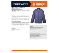 Portwest FR35 - Bizflame Work Flame Resistant Grey Jacket (Large)