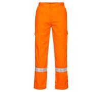 Portwest FR412 Bizflame Work Lightweight Flame Resistant Trousers Adjustable Leg Length Multi Functional Pockets Anti Static Properties Ar Protection, Orange, Medium