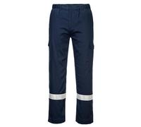 Portwest FR412 Bizflame Work Lightweight Flame Resistant Trousers Adjustable Leg Length Multi Functional Pockets Anti Static Properties Ar Protection, Navy, XX-Large