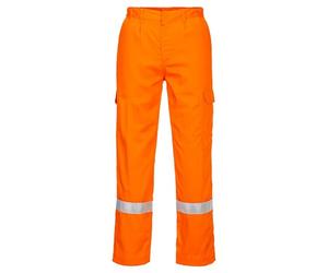 Portwest FR412 Bizflame Work Lightweight Flame Resistant Trousers Adjustable Leg Length Multi Functional Pockets Anti Static Properties Ar Protection, Orange, Medium