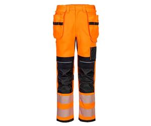 Portwest FR415 PW3 Modaflame Work High Visibility Flame Resistant Holster Trousers Zip Removable Pockets Top Loading Knee Pad Access Stretch Fabric Ar Protectiom, Orange/Black, 36