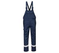 Portwest FR418 Bizflame Work Plus FR Bib and Brace Flame Resistant Chemical Resistant Multi Norm CE CAT III Welding Protection Adjustable Straps Extendable Leg Length, Navy, L
