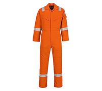 BizFlame Mens Aberdeen Flame Resistant Antistatic Coverall Orange 4XL 32"