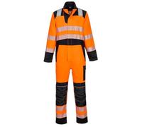 Portwest FR50 Mens Heat Flame Resistant Welding Overalls Bizflame FR Protective Boiler Suit Work Coveralls Durable Workwear Mechanics Warehouse Garages, Orange/Black, L