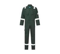 Portwest FR50 Men's Hi Vis FR Coveralls - Reflective Flame Resistant Anti-Static Arc Proof Safety Workwear Overalls Green, 4X-Large