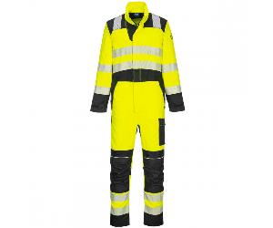 Portwest FR507 PW3 FR Hi-Vis Coverall Yellow/Black Chest: 3XL Inside L 3XL 31"