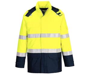 Portwest FR605 Bizflame Rain Plus Hi-Vis Contrast FR Jacket | Flame Resistant, Waterproof, Arc Flash, Anti-Static, Chemical Protection, Cotton Lined, CE CAT III