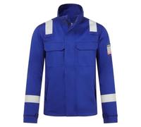Portwest FR609 Bizflame Work Plus FR Jacket Flame Resistant Multi Norm Chemical Resistant Anti Static Arc Flash Welding Protection 4 Pockets Metal Free ATEX CE CAT III, Royal Blue, S