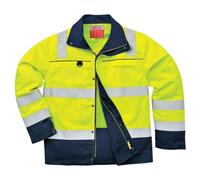 Portwest FR61 Bizflame Work Hi-Vis Jacket Mens | EN ISO 20471 Class 3, 99% Cotton 1% Carbon Fibre, CE Category III