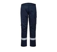 Portwest FR66 Bizflame Industry FR Trousers Ferrous Free Flame Resistant | Navy, 36 Waist, EN 61482-1-2 Class 1, EN ISO 11612, EN 1149-5, Regular Fit, 40+ UPF Rated Fabric, Rule Pocket, 8 Pockets