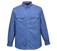 Portwest FR69 Bizflame Work Lightweight FR Shirt Flame Resistant Stud Front
