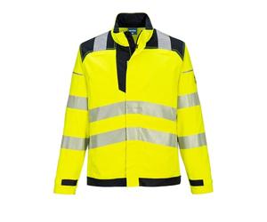 Portwest FR714 PW3 Modaflame Work Hi Vis Multi Norm FR Jacket Flame Resistant Anti Static Arc Flash Chemical Splash Protection Modern Fit Segmented Reflective Tape CE CAT III, XL, Yellow/Black