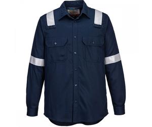 Portwest FR720 FR Lightweight Anti-static Shirt Navy L Colour: Navy, C L
