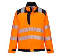 Portwest FR722 PW3 Hi-Vis Multi-Norm Flame Resistant Jacket Modaflame Work Stretch Panel CE Certified Safety Breathable Reflective Coat Men’s Workwear PPE Orange/Black, M