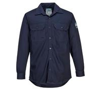 Portwest FR89 Bizflame 88/12 Lightweight FR Shirt Flame-Resistant ARC2 Protection CE Certified UV Resistant Durable Workwear Chest Pockets Adjustable Cuffs Breathable Fabric Comfortable Fit, Navy, S