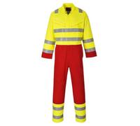 Portwest FR90 Bizflame Work Hi-Vis Contrast FR Coverall Flame Resistant | Yellow, Large, EN ISO 20471 Class 3, EN ISO 11612, EN 1149-5, Secure Fit, Concealed Brass Zips, Rule Pocket, Welding