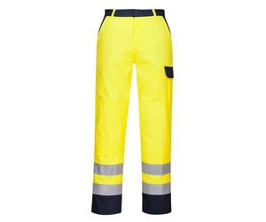 Portwest FR92 Bizflame Hi Vis Flame-Resistant Work Trousers | EN ISO 11612, 330g Cotton-Rich Fabric, Six Pockets, Brass Zip