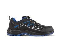 Portwest FT32 Composite Trainer S1PS ESD KPU Mesh Wire Lace Breathable Slip Oil Resistant Anti Static Metal Free Dual Density Safety Footwear, Black/Blue, 38