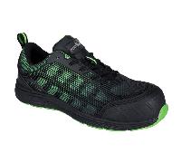 Portwest FT35 Compositelite Ogwen Low Cut Trainer S1P Black/Green UK4 UK4 - EU37 - US5