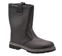 Portwest FW12BKR45 Steelite Rigger Boot, S1P CI HRO, Regular, Size: 45, Black