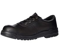 Portwest FW14 Steel Split Leather Low Shoe Padded Collar Lace-Up Fastening | Black, 15, S1P EN ISO 20345, CE Certified, Anti-Static Footwear, Dual Density, Durable, Slip Resistant Outsole, Lightweight