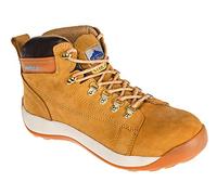Portwest FW31 Steel Nubuck Leather Mid Boot Padded Collar Lace-Up Fastening