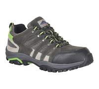 Portwest FW36 Steelite Loire Low Cut Trainer Back Pull-Tab Steel Toe Cap | Grey, 7, S1P EN ISO 20345, CE Certified, UKCA Marked, Cow Suede Leather, Cow Suede Lightweight, Anti-Static Footwear