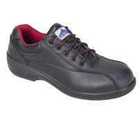 Portwest FW41 Steelite Women's Safety Shoe Padded Rubber Outsole Breathable | Black, 3, S1 EN ISO 20345, CE Certified, UKCA Marked, Regular Fit, Anti-Static Footwear, Perforated Upper, Slip Oil Resistant