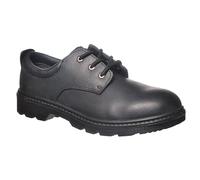 Portwest FW44 Steelite Thor Shoe S3 Full Grain Leather Steel Toe Midsole Water Resistant Slip Oil Fuel Resistant Dual Density PU TPU Safety Footwear, Black, UK 7