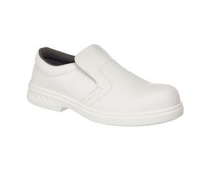 Portwest FW81 - Steelite Slip On Safety Shoe White Steel Toe Cap Heath/Food PPE