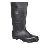 Portwest FW90 Occupational PVC Wellington Steel Toe Cap Fully Waterproof | Black, 7, O4 EN ISO 20347, CE Certified, Anti-Static Footwear, Fuel and Oil Resistant Outsole, Wide Opening, Agriculture