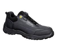 Portwest FE05 Girder Composite Low Shoe S3S ESD Wire Lace Cut Resistant Reflective TPU Toe Cap Slip Oil Resistant Non Metallic Safety Footwear, Black/Grey, 42