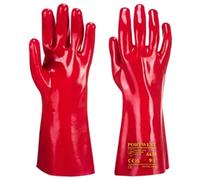 Portwest Grip 12 PVC Gauntlet 35cm XL Red (Pack of 12)