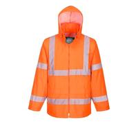 Portwest H440 Hi-Vis Rain Jacket Packable Lightweight Drawcord Hood | Waterproof, Bio-Motion Tape, Hooded, Breathable, Reflective, High Visibility, Two Lower Pockets