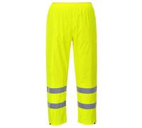Portwest H441 Waterproof Hi Vis Reflective Safety Rain Pants Lightweight Waterproof Elasticated Waistband Over Work Trousers Mens Workwear Yellow, 3X-Large
