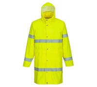Portwest H442 Hi-Vis Rain Coat 100cm Mens | Yellow, 5X Large, EN 343 Class 3:1, EN ISO 20471 Class 3 Size S+, 25-Wash Visibility Certification