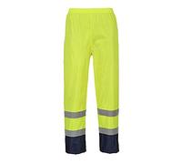 Portwest H444 Hi-Vis Contrast Classic Rain Trousers Waterproof Button Front