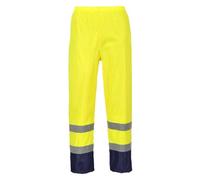 Classic Hi Vis Contrast Rain Trousers Yellow / Navy XL