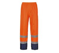 Portwest H444 Hi-Vis Contrast Classic Rain Trousers Waterproof Button Front