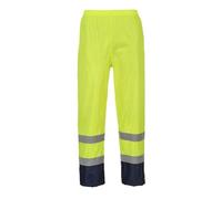 Portwest H444 Hi-Vis Contrast Classic Rain Trousers Waterproof Button Front