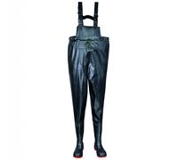 Portwest Safety Chest Wader S5, Size: 44, Colour: Black, FW74BKR44