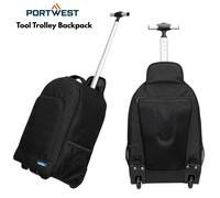 Portwest Heavy Duty Tool Trolley Backpack Wheeled Work Bag W/ Telescopic Handle