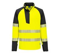 PORTWEST Hi-Vis 1/4 Zip PW3 Sweatshirt Breathable Wicking Reflective Jumper T172