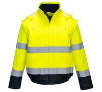 Portwest Hi-Vis 2-in-1 Contrast Essential Lite Bomber Jacket Waterproof