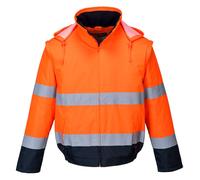 Portwest Hi-Vis 2-in-1 Contrast Essential Lite Bomber Jacket Waterproof