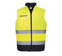 Portwest Hi-Vis Two Tone Bodywarmer, Size: XXXL, Colour: Yellow/Navy, S267YNRXXXL