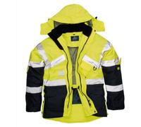 Oxford Weave 300D Class 2 Hi Vis 2-Tone Breathable Jacket Yellow / Navy 4XL