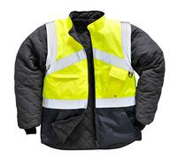 Portwest Hi-Vis 2-Tone Jacket - Reversible, Size: XXL, Colour: Yellow/Navy, S769YNRXXL